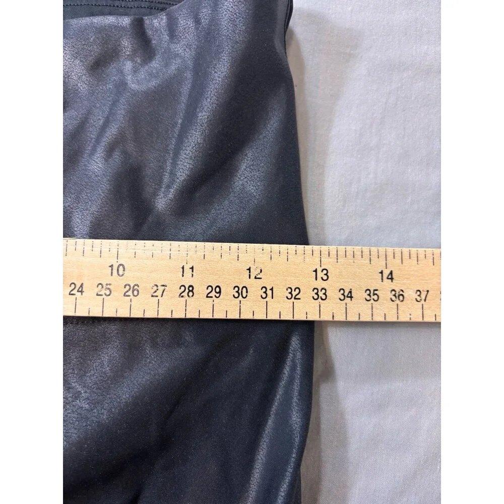 Spanx Leggings Large Faux Leather Moto Metallic Contoured Biker Baddie - Picture 5 of 7